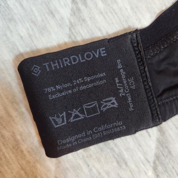 THIROLOVE Women's Black 24/7 Perfect Coverage Bra 40E - Picture 6 of 6